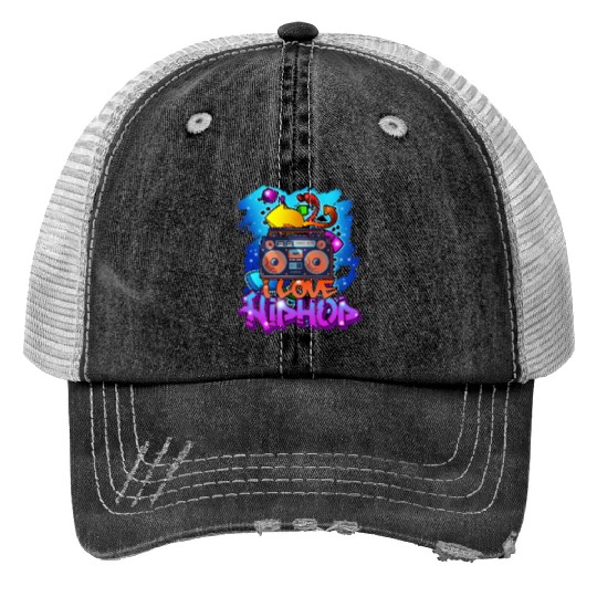Hip Hop Print Trucker Hats