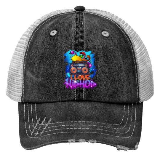 Hip Hop Print Trucker Hats