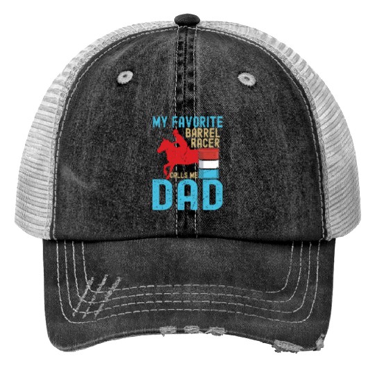 Barrel Racer Dad Print Trucker Hats