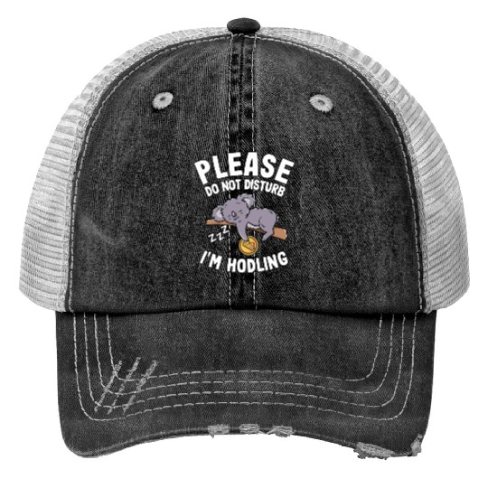 Please Do Not Disturb Funny Bitcoin Koala Hodl BTC Print Trucker Hats