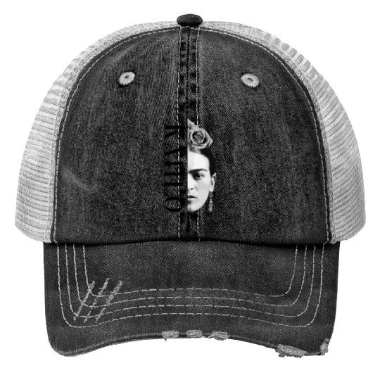 Frida Kahlo Split Portrait Gift Print Trucker Hats