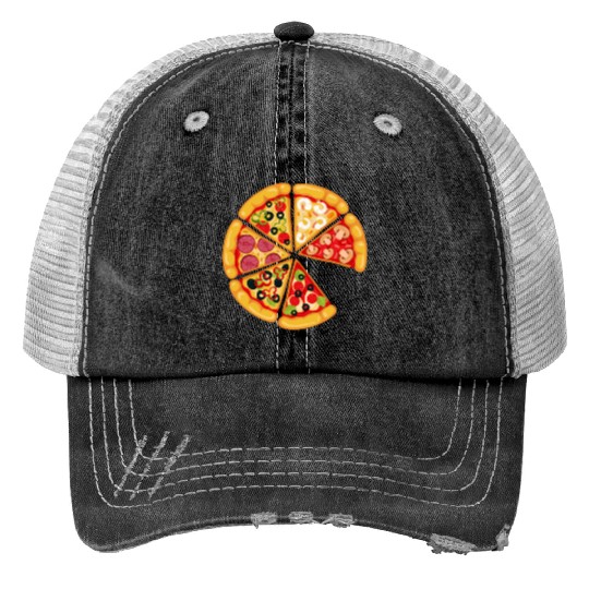 Pizza and Slice Dad and Son Matching Print Trucker Hats