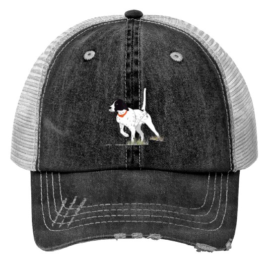 Bird Hunting Hunter English Pointer Dog Print Trucker Hats