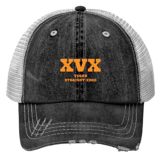 Vegan straight edge gift plants saying Print Trucker Hats
