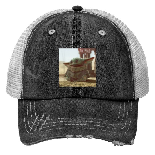 Star Wars The Mandalorian The Child Cute Scene Print Trucker Hats