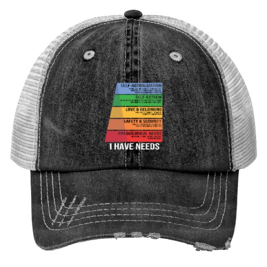 Funny Psychology Psychologist Hierarchy Of Needs Print Trucker Hats