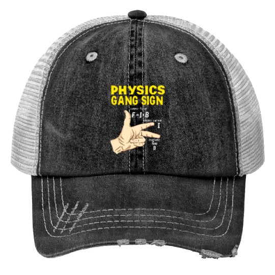 Gang Sign Physics Print Trucker Hats