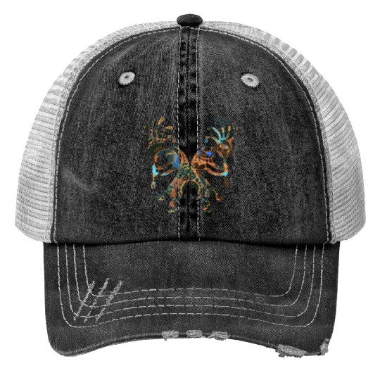 Native American - Kokopelli Duo with Ornaments 3 Print Trucker Hats