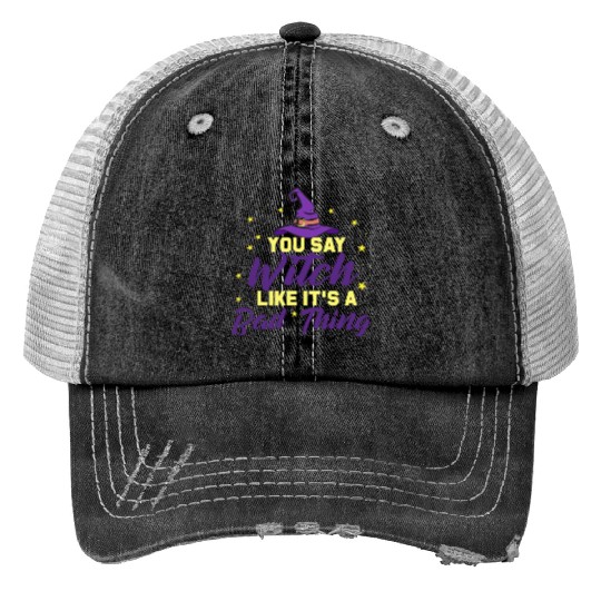 Funny Witch Jokes Wife Women Halloween Print Trucker Hats