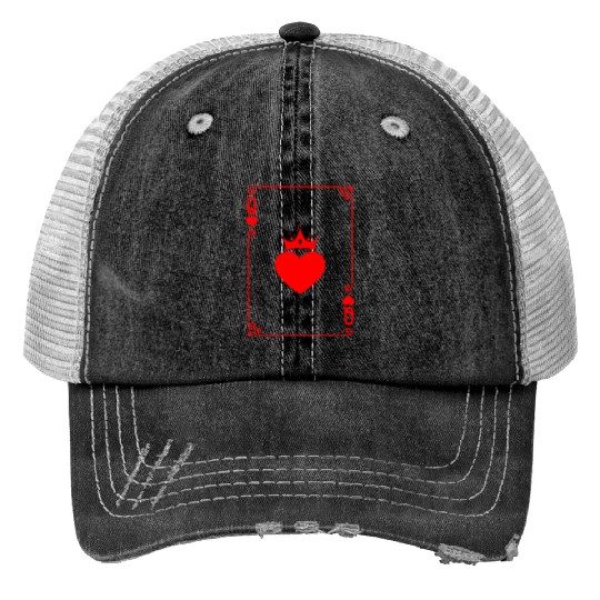 Queen of Heart King Queen Couple Halloween Costume Print Trucker Hats