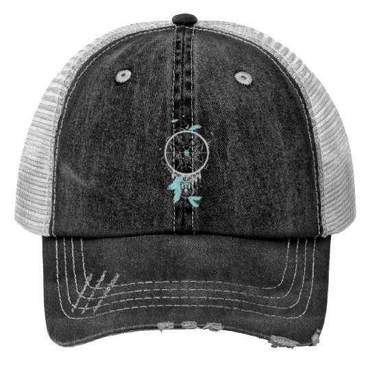 filigree ethno dream catcher made of silver colors Print Trucker Hats