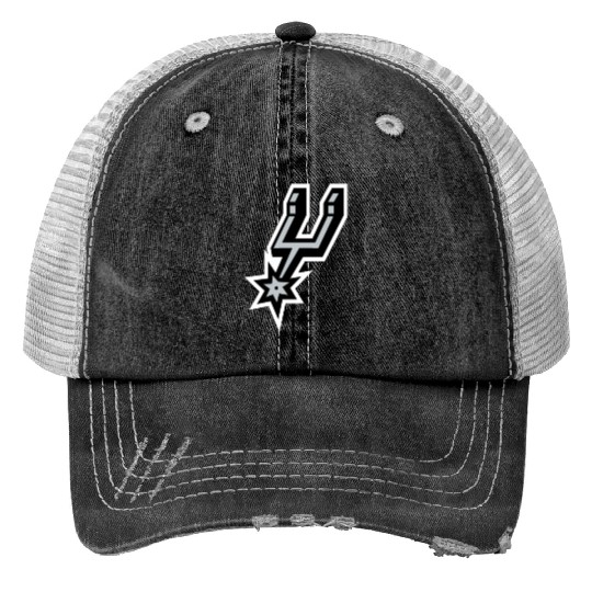 San Antonio Spurs Logo Print Trucker Hats