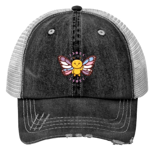 Intersex Monarch Butterfly Subtle Discreet Pride Print Trucker Hats