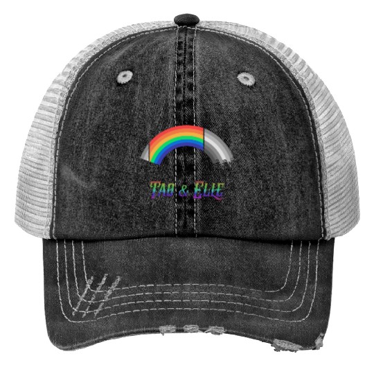 Heartstopper Rainbow LBGTQIA+ Tao and Elle Print Trucker Hats