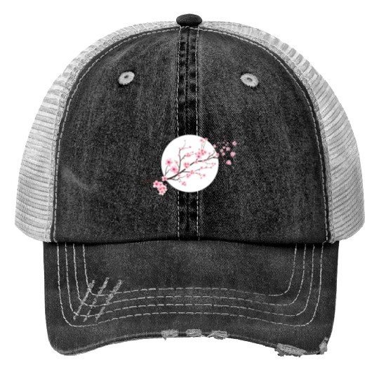 Cherry Blossoms Spring Japan Nature Print Trucker Hats