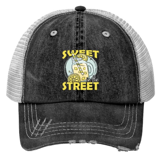 Sweet In The Street Lemon Juice Boss Lemonade Print Trucker Hats