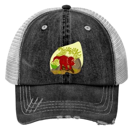 Triceratops horridus Print Trucker Hats