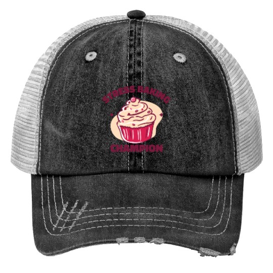 Pastry Chef Baking Champion Baked Goods Pastries Print Trucker Hats