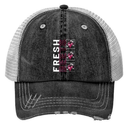 Beets Vegetable Print Trucker Hats, Fresh Beets Wearing