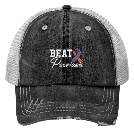 Beat Psoriasis Skin Disease Psoriasis Awareness Print Trucker Hats