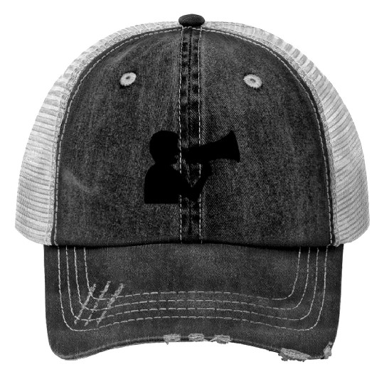 megaphone propaganda man angry Print Trucker Hats