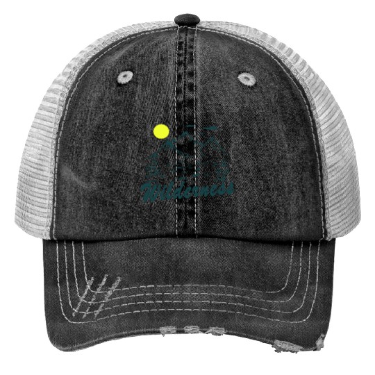 Wilderness Hiking Nature Lover Print Trucker Hats