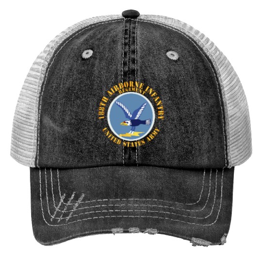 Army 188th Airborne Infantry Regiment SSI X 300 Print Trucker Hats