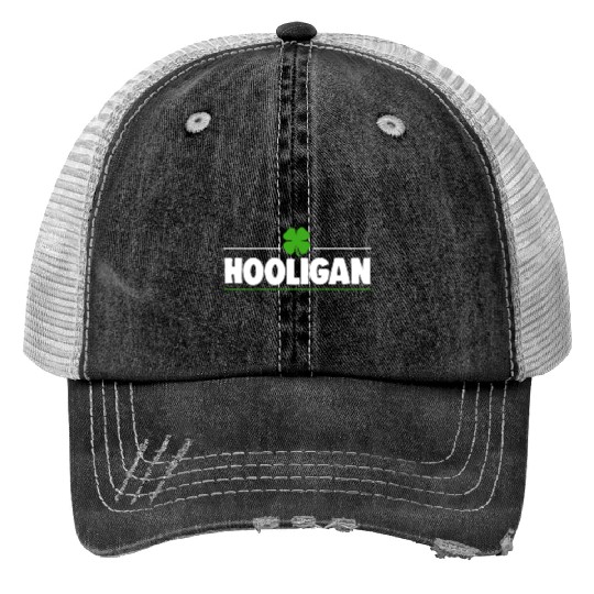 Hooligan Ireland Clover Print Trucker Hats