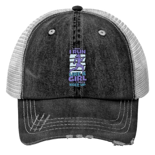 Run jogging sport race training gift Print Trucker Hats