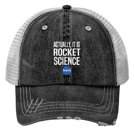 Actually It Is Rocket Science Graphic Print Trucker Hats NASA