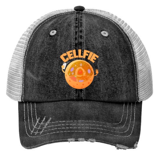 Microbiology Biology Teacher - Cellfie Biology Print Trucker Hats