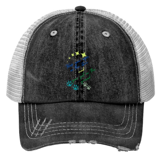 Keep Your Eyes On Stars And Your Feet On Ground Print Trucker Hats