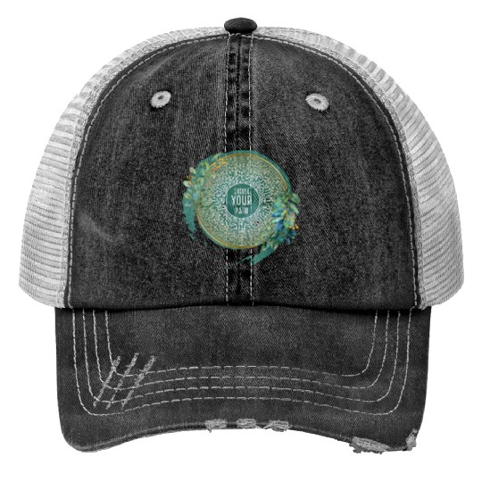 Choose Your Path Maze Mandala & Green Watercolor I Print Trucker Hats