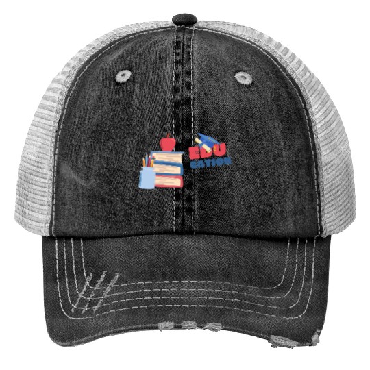 National Coloring Book day Back to School Print Trucker Hats