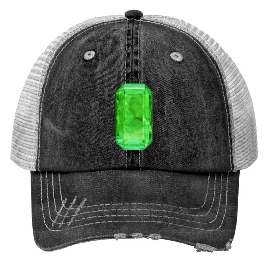 Emerald Crystal Print Trucker Hats