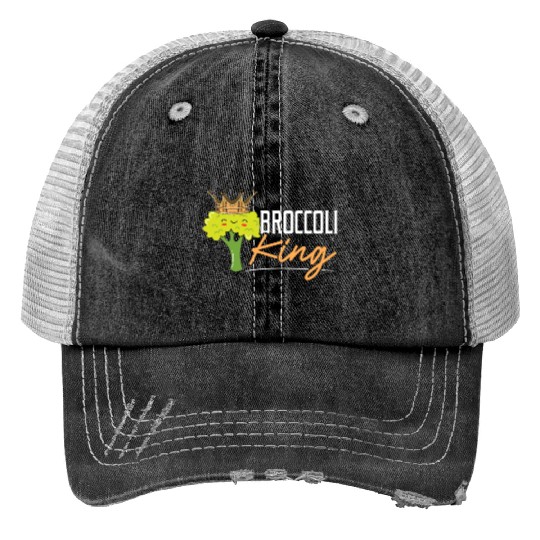 Broccoli King Broccoholic Vegetable Vegetarian Print Trucker Hats