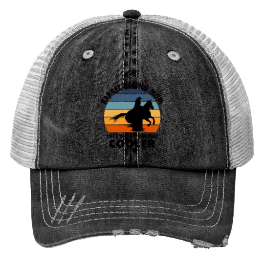 Barrel Racer Racing Horse Mom Mothers day Vintage Print Trucker Hats