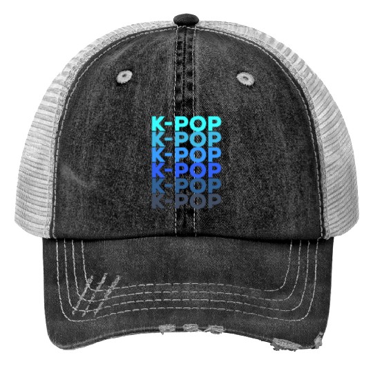 K-POP blue repetition from WhatTheKpop Print Trucker Hats
