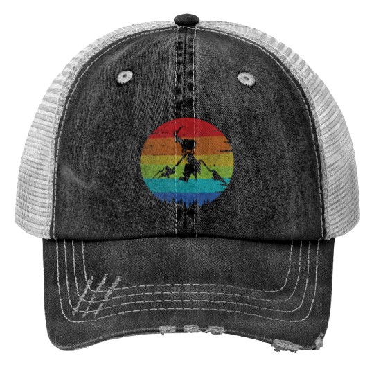 Capricorn Mountain Print Trucker Hats