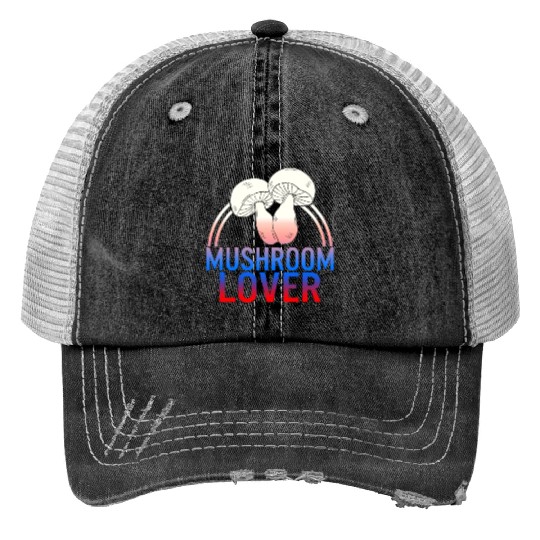 Fungi Print Trucker Hats, The Mushroom Lover Print Trucker Hats, Funny