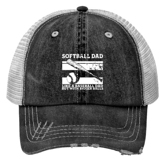Softball Dad Print Trucker Hats