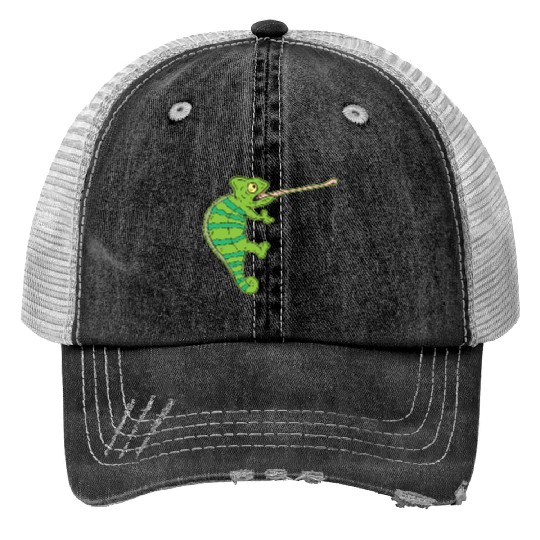Wildlife Climbing Chameleon Animal Welfare Gift Print Trucker Hats