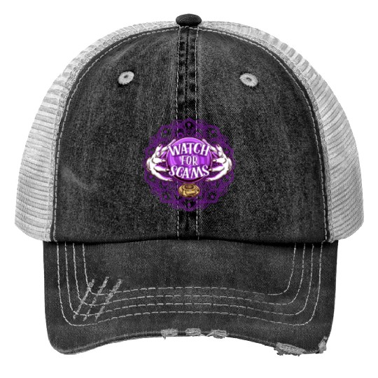 Halloween Witch Hands Witchcraft Scam Print Trucker Hats