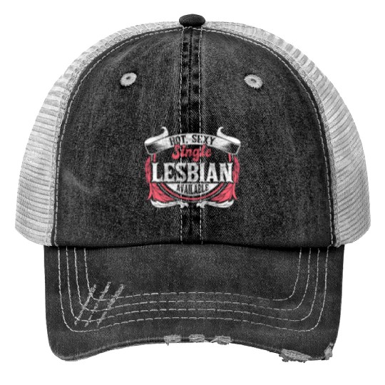 Lesbian Single Queer Gift Idea Print Trucker Hats