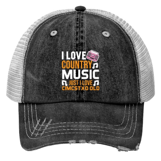 I love Country Music Print Trucker Hats