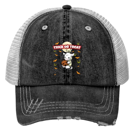 Trick Or Treat Scary Creepy Halloween Monster Print Trucker Hats