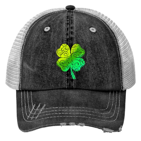 Mandala Tribal Shamrock For St. Patricks Day Print Trucker Hats