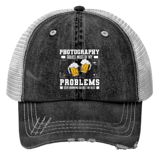 Halloween Photography Solves Most Of My Problems Print Trucker Hats
