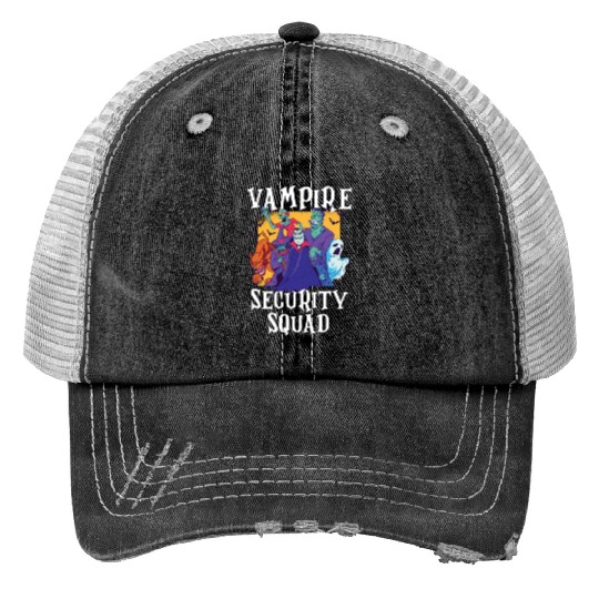 Vampire Security Squad Funny Easy Halloween Costum Print Trucker Hats