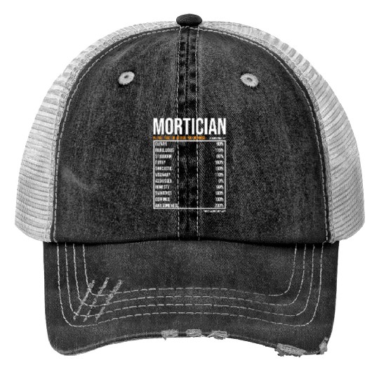 Mortician Daily Value funny Mortician Print Trucker Hats